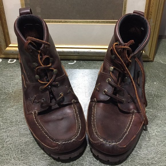 VINTAGE POLO SPORTS LEATHER BOAT BOOTS SIZE 9D - Picture 11 of 13
